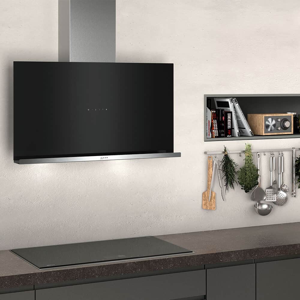 Neff-Dunstabzug-Wandhaube-90-cm-Klarglas-schwarz-bedruckt-D95FRM1S0
