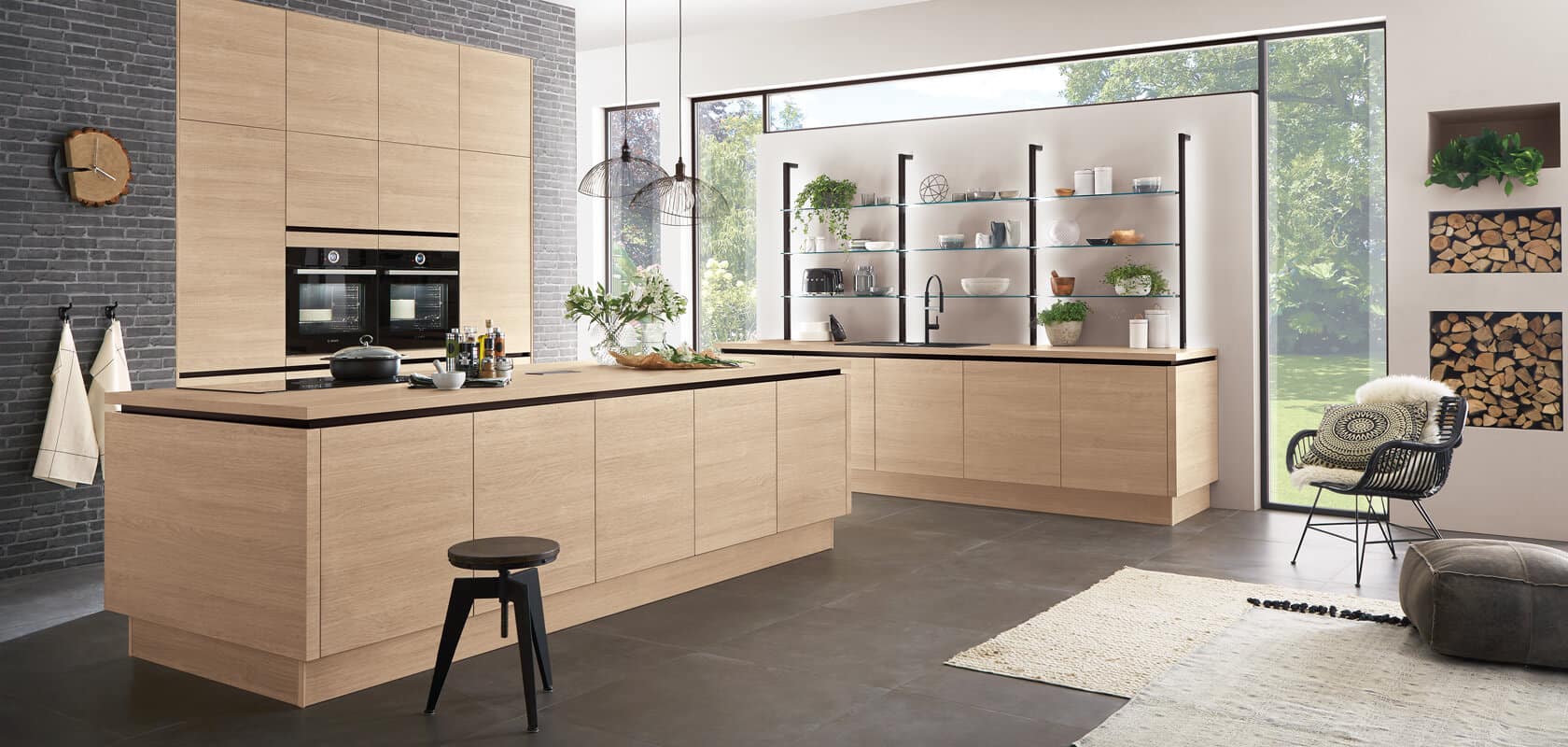 Nobilia Design Küche Holzküche Grifflos Rriva