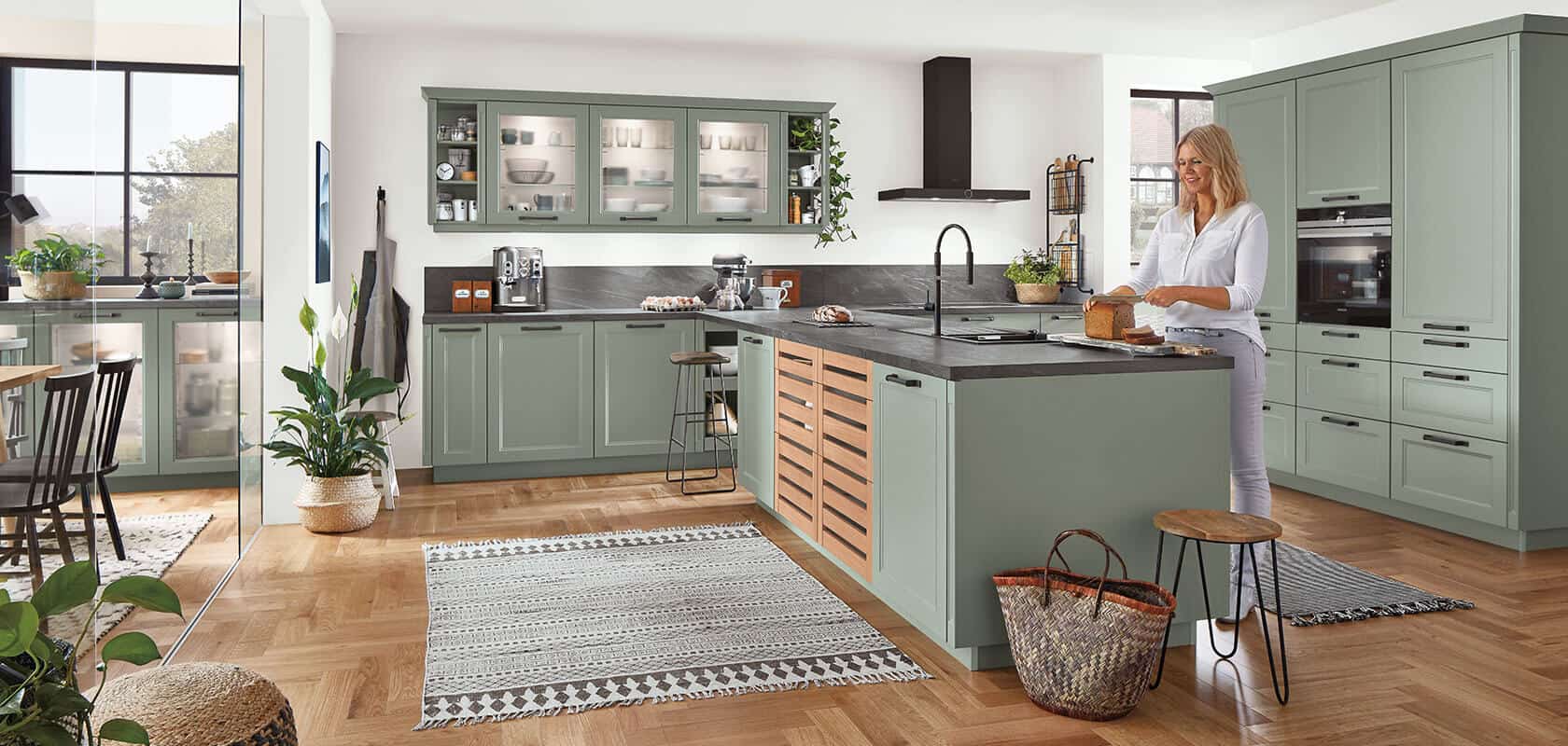 Nobilia T Küche Cascada 776 Farbe Grün Landhausstil