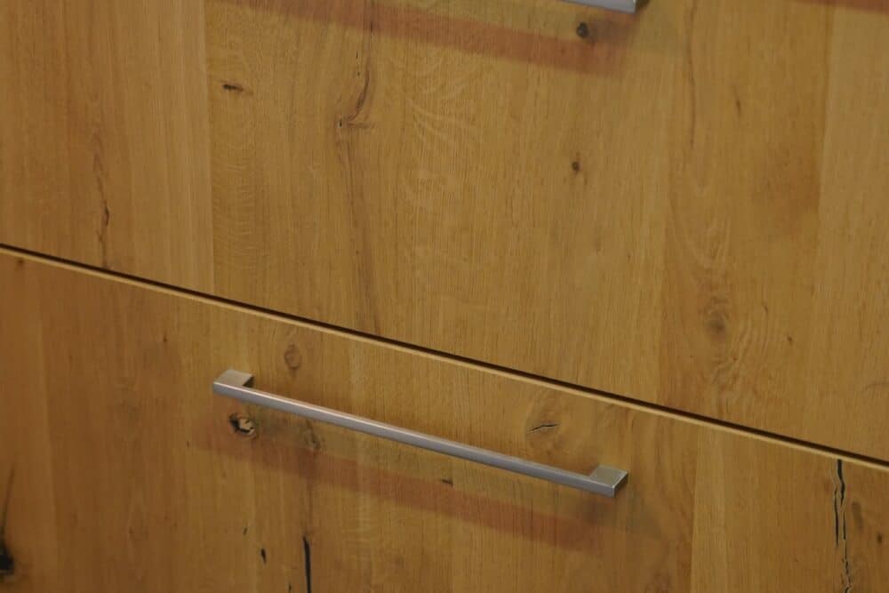 Holz Fronten Edelstahl Griffen