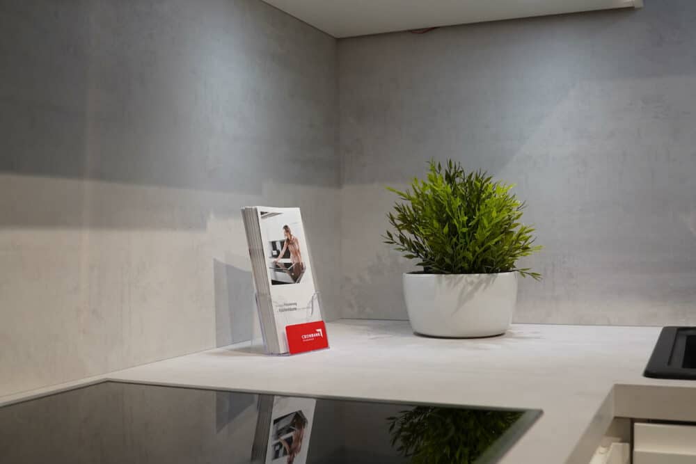 Design L-Küche eiche Arbeitsplatte