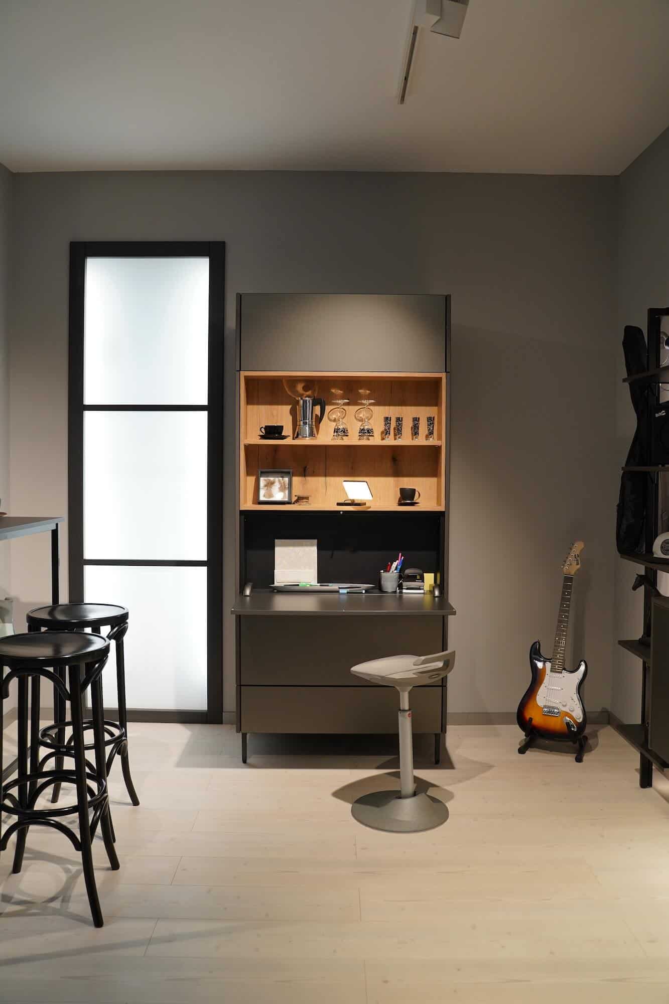 Ballerina moderne Küche Design Hochschrank mit Schreibtisch