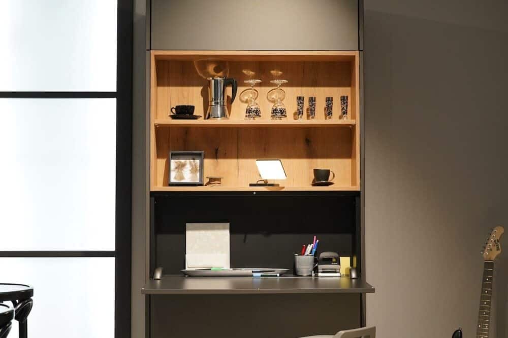 Design Hochschrank Schreibtisch mit Regal
