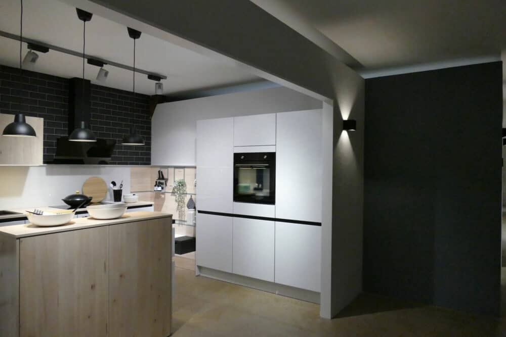 Hochglanz Lack Wandschrank Moongrey