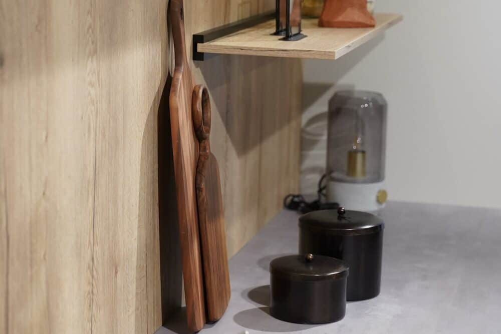 Holz Rückwand moderne Küchenzeile Ballerina Küchen