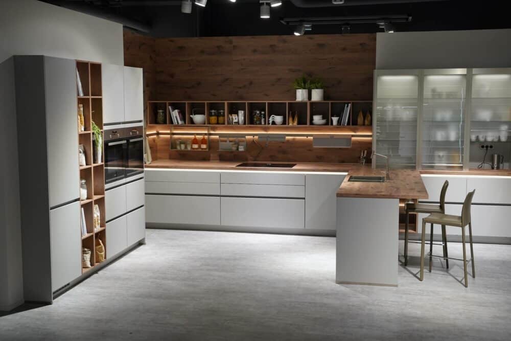 Nobilia Design Küche lack matt steingrau