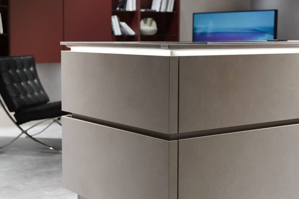 Nobilia Designküche grifflos mit Beton Fronten