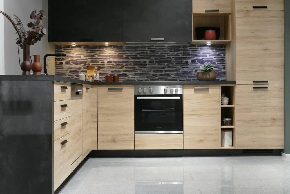Nobilia moderne L-Küche Holz Fronten Eiche