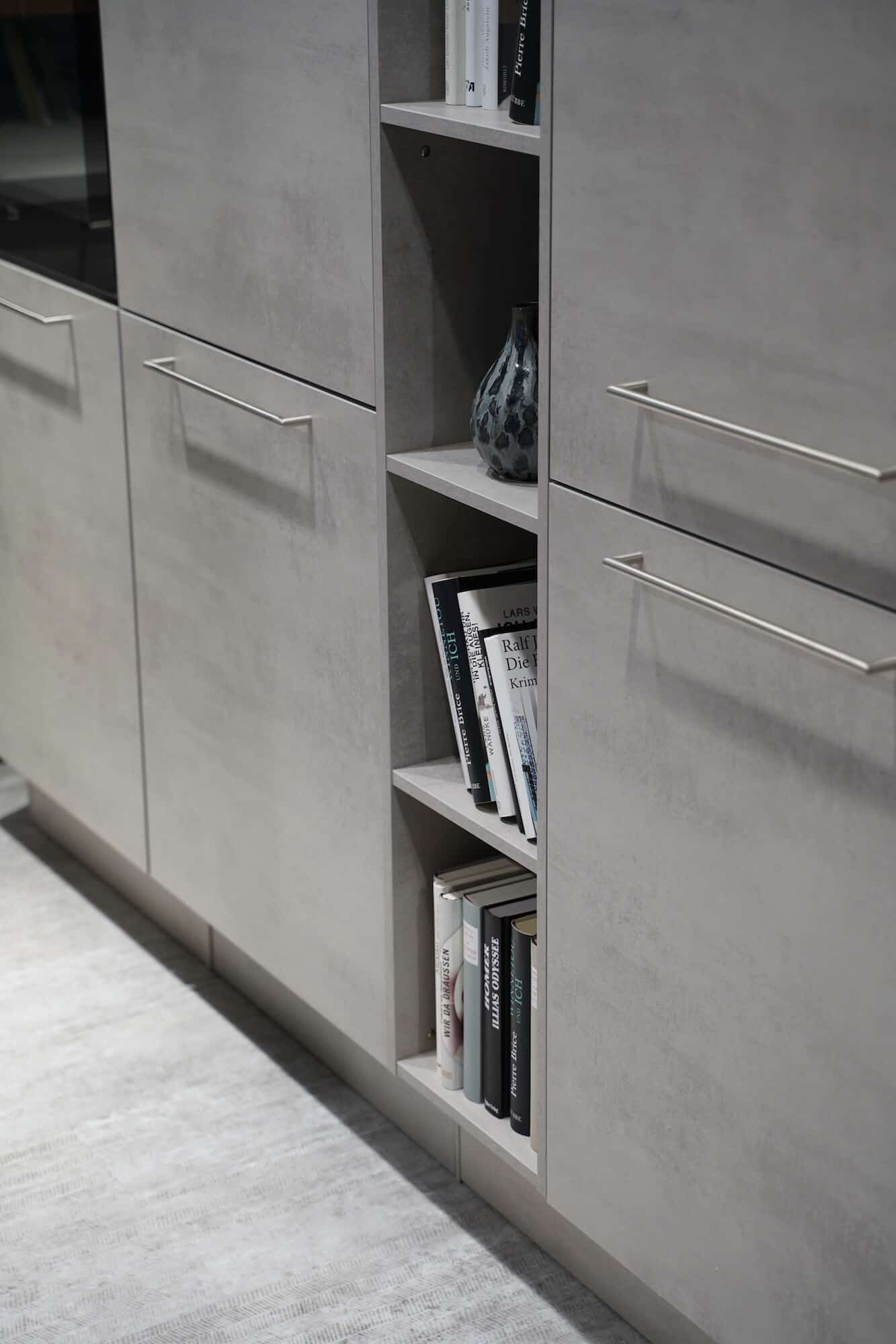 Nobilia offener Wandschrank Beton steingrau