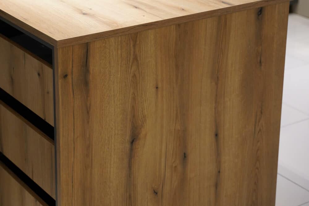 Ballerina L-Küche modern mit Eiche Arbeitsplatte
