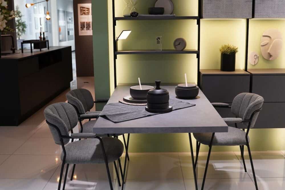 Esstisch mit industrial style Regal Ballerina Küche