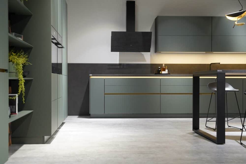 Nobilia Design U-Küche grün grifflos