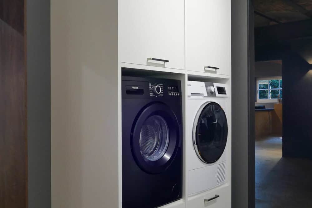 Hauswirtschaftsraum Waschmaschinen Bauformat moderne Inselküche