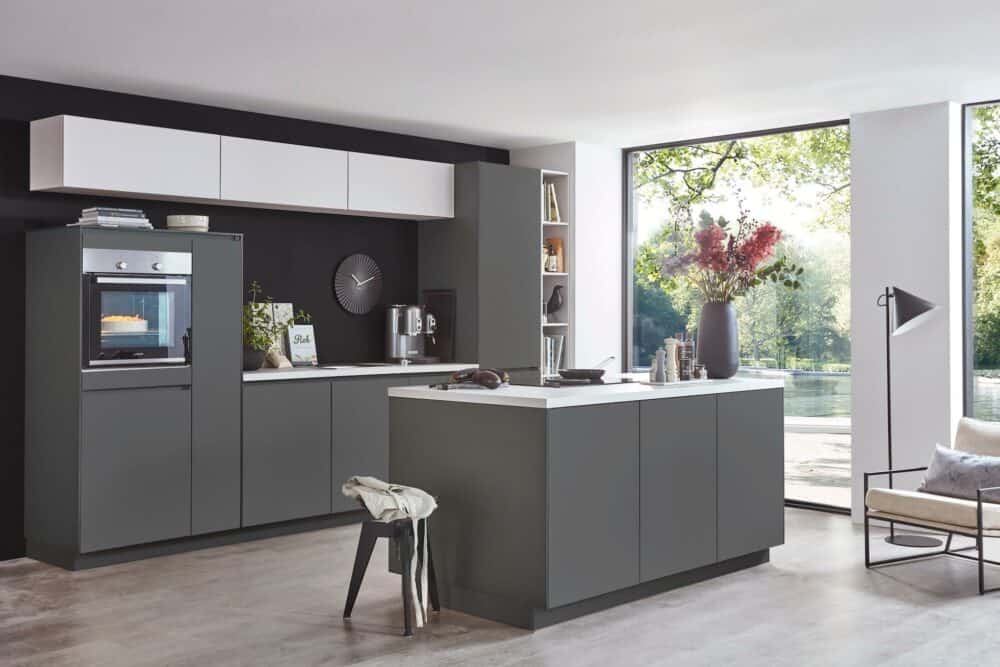 Nobilia Design Inselküche Vulkangrau