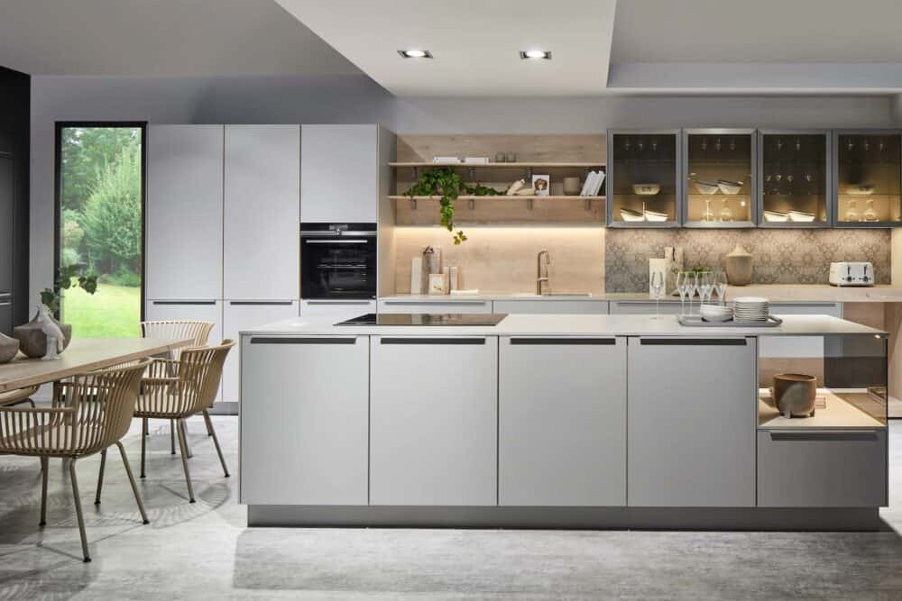 Nobilia Design Inselküche grau
