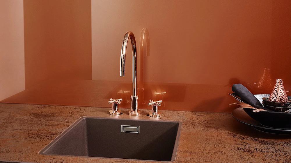 Lechner Glas Küchenrückwand Kupfer