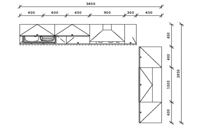 Grundriss Pino L Küche Weiß Holz