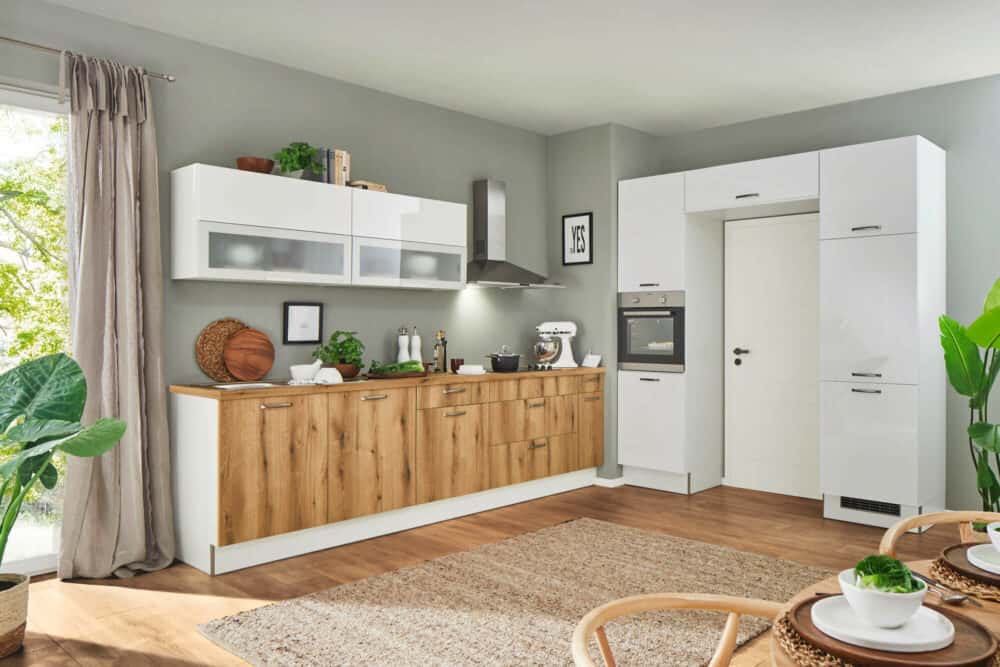 Pino L Küche Weiß Holz Küchenhalle