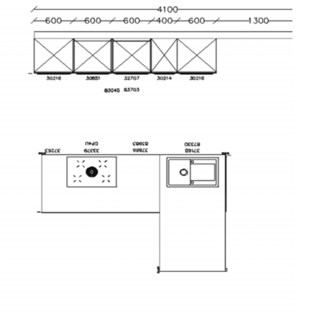 Grundriss Nobilia Design Inselküche Easytouch mit Tisch