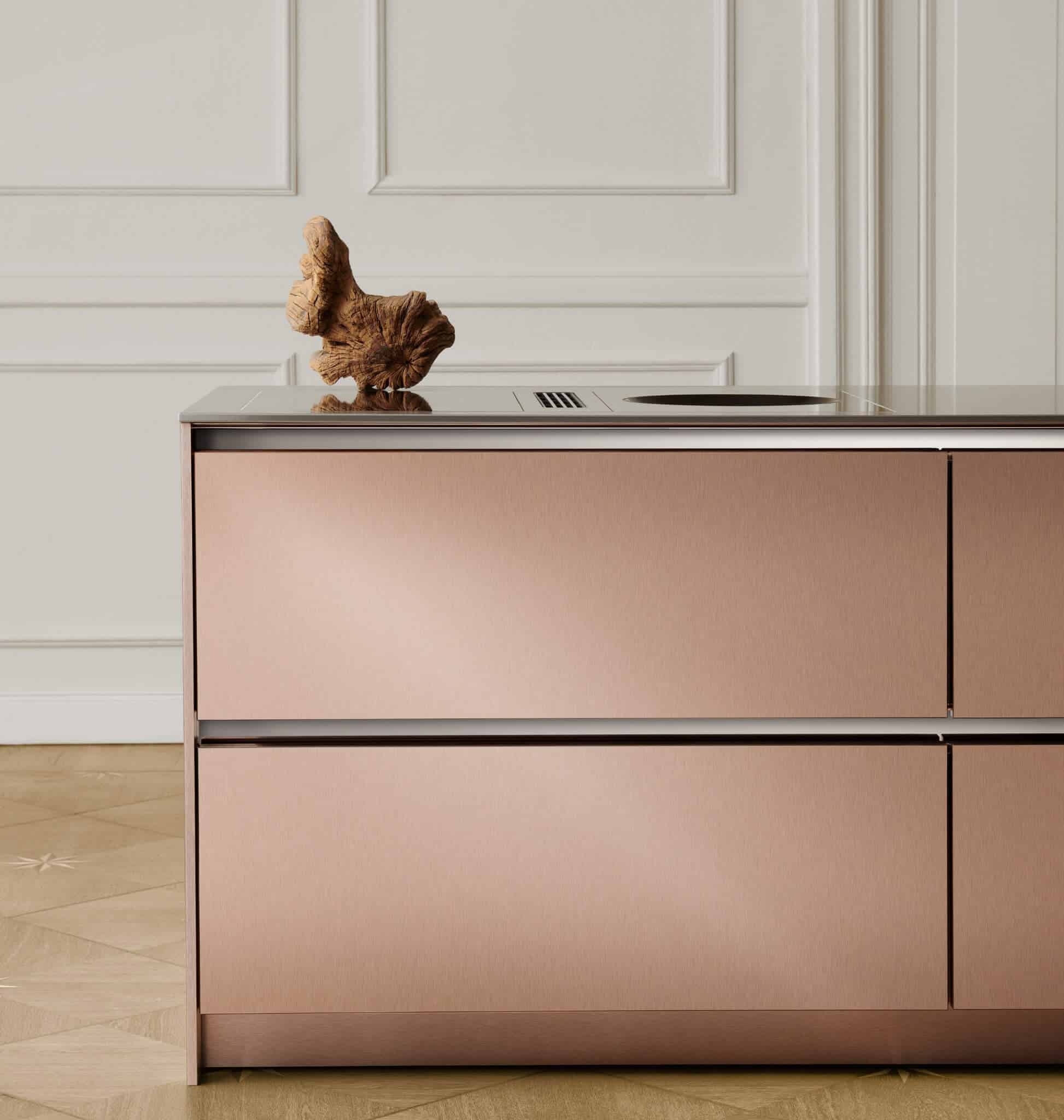 Siematic S2 Designküche mit Kücheninsel Rosé Gold
