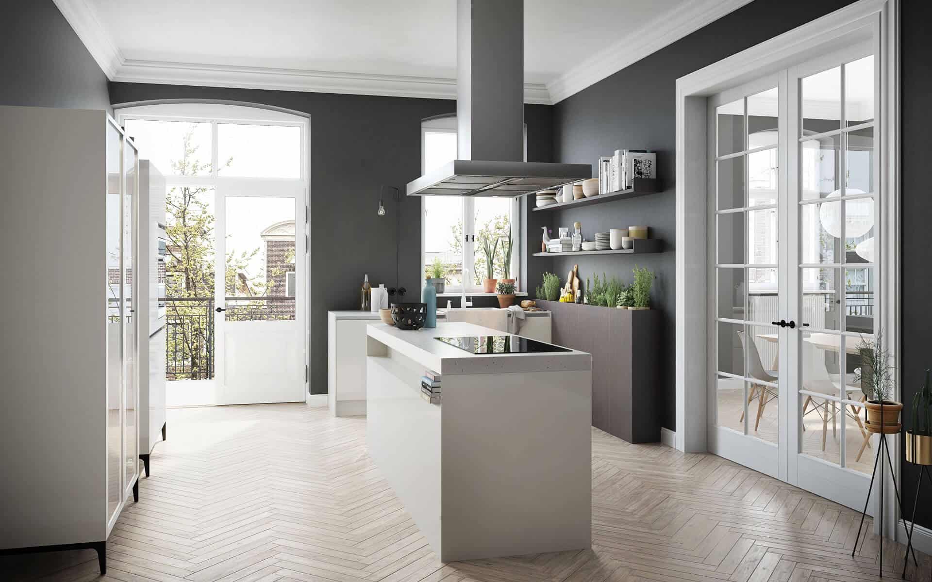 Siematic Urban Designküche mit Naturstein Arbeitsplatte