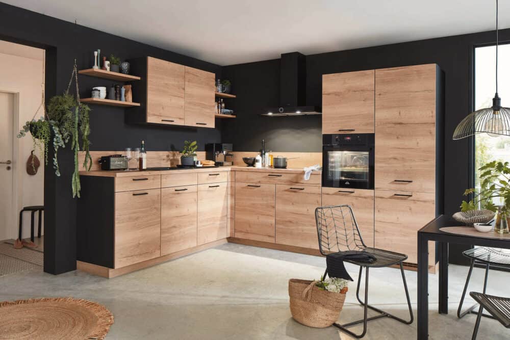 Nobilia klassische L-Küche structura holz