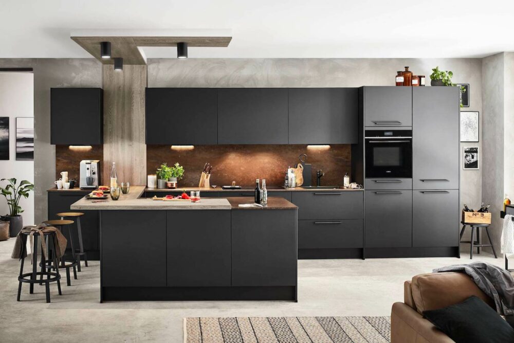 Nobilia U-Küche Easytouch Schwarz