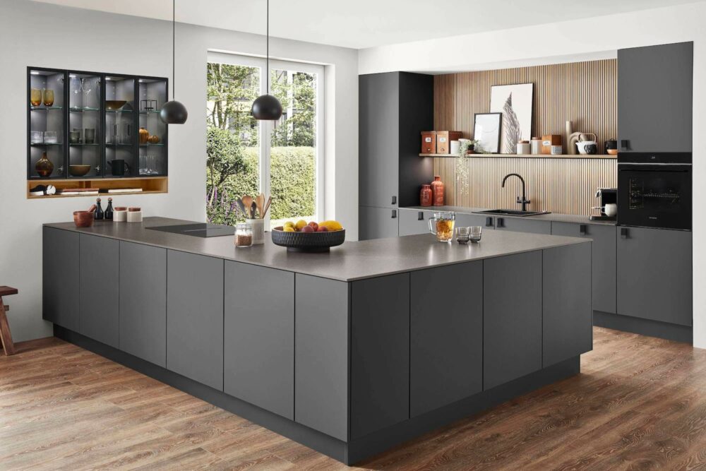 Nobilia Design Küche Senso Schiefergrau Seitenansicht